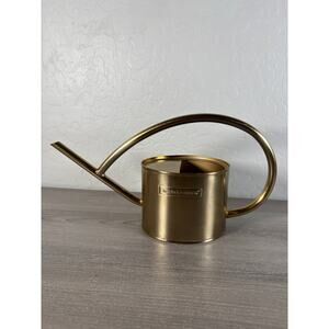 Smith & Hawken MCM Long Handle Watering Can Gold Brass Finish 1 Lt Garden Decor